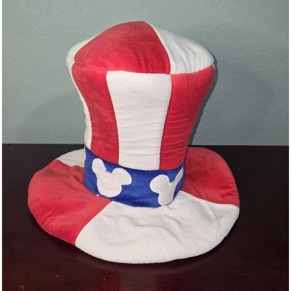 Disney Mickey Hat USA Red White Blue Top Hat Mad Hatter Style Uncle Sam 4th July